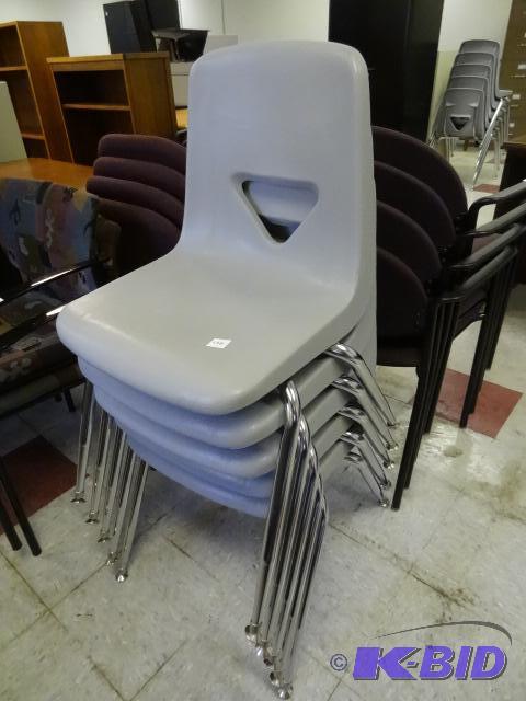 5 metal framed stack chairs...