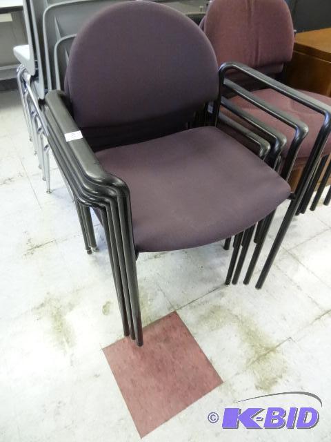 4 metal framed stack chairs...