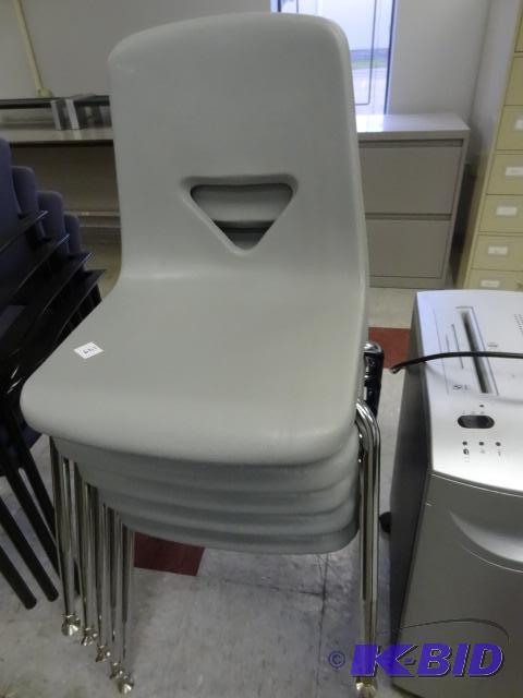 5 metal framed stack chairs...