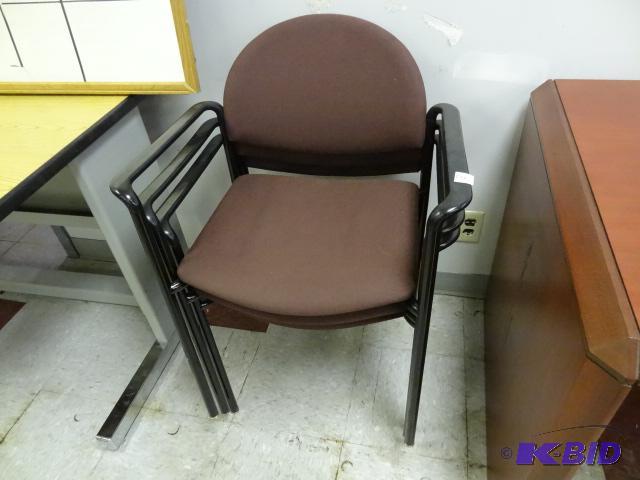 3 metal framed stack chairs...