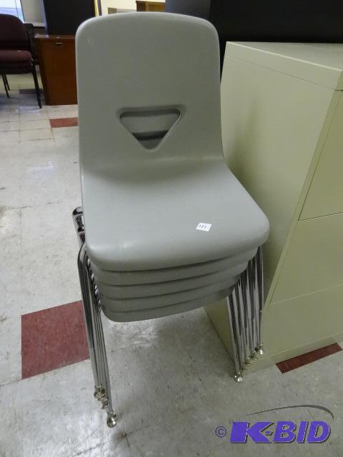 5 metal framed stack chairs...