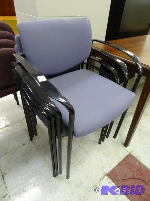 4 metal framed stack chairs...