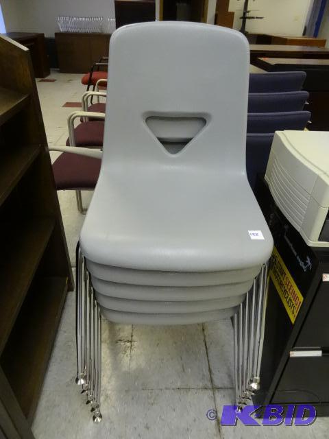 5 metal framed stack chairs...