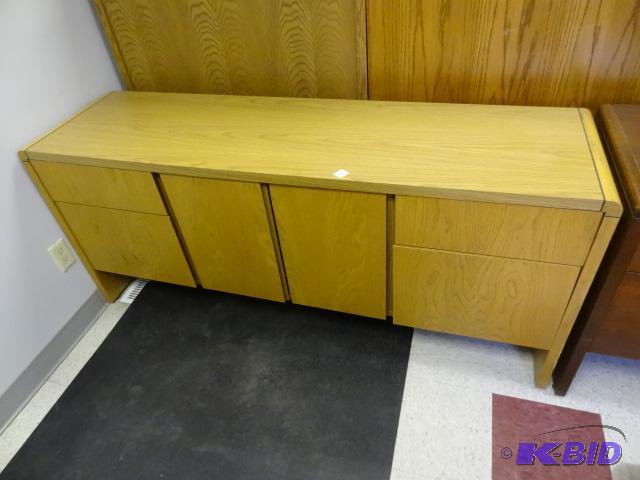 Wood office credenza. 4 drawers and 2 doors. ...