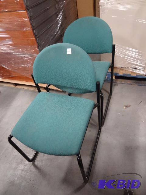 2 matching metal framed side chairs...