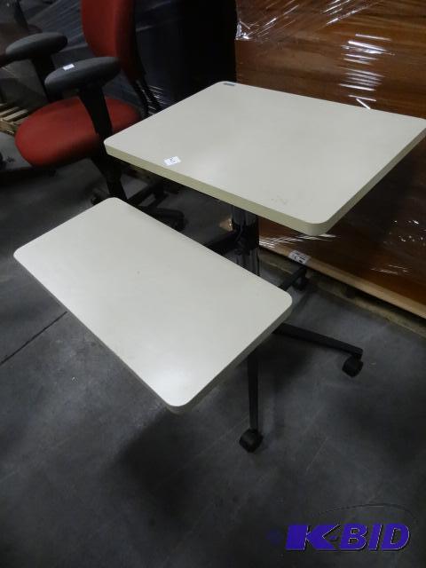 Portable desk on wheels. With keyboard tray...