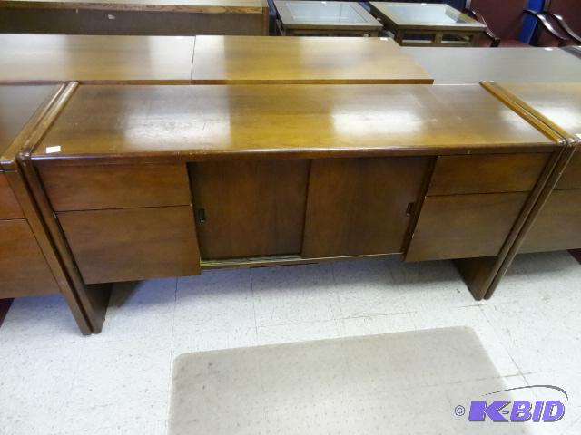 Wood office credenza. 2 sliding doors. 60 x 2...