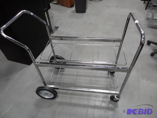 Metal cart on wheels...