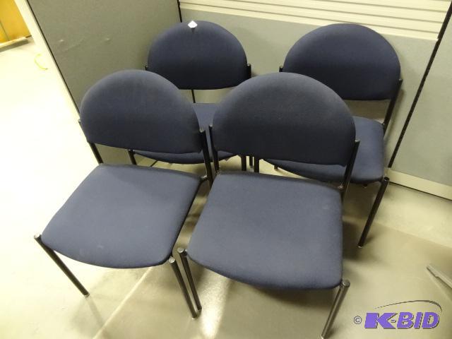 4 metal framed stack chairs...