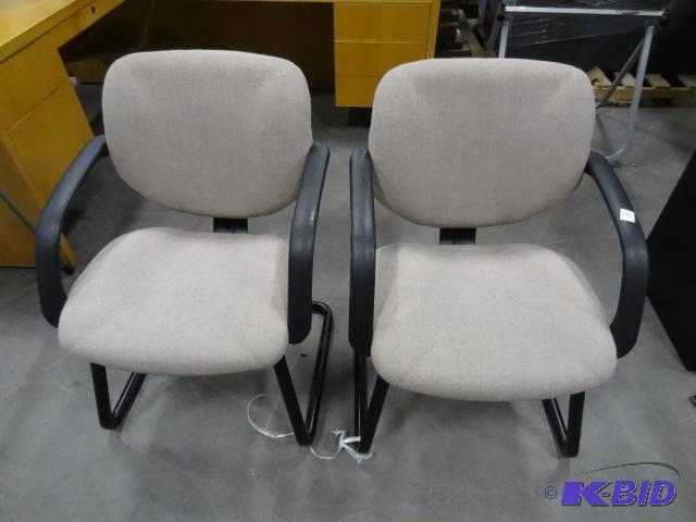 2 matching metal framed side chairs...