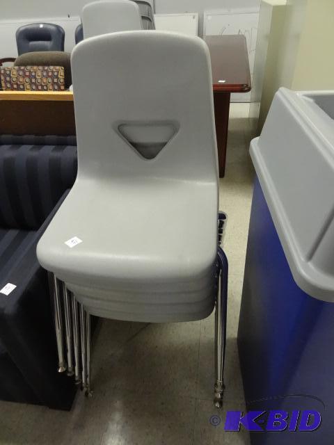 5 metal framed stack chairs...