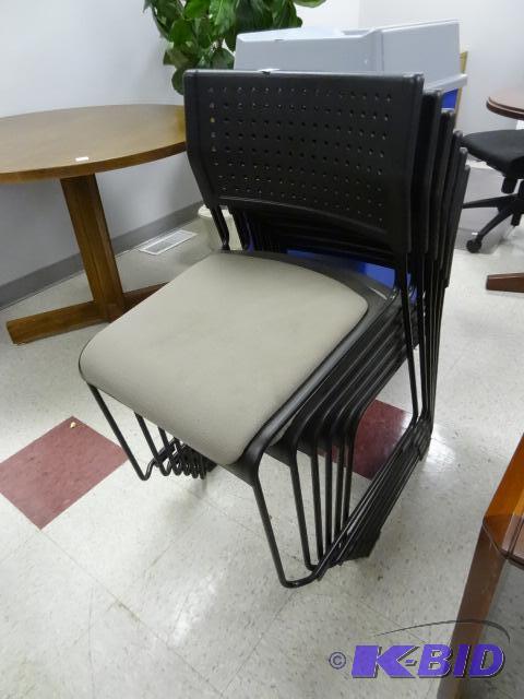 6 metal framed stack chairs...