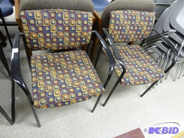 3 matching metal framed side chairs...