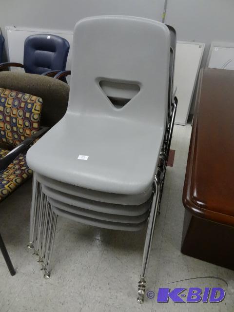 5 matching metal framed side chairs...