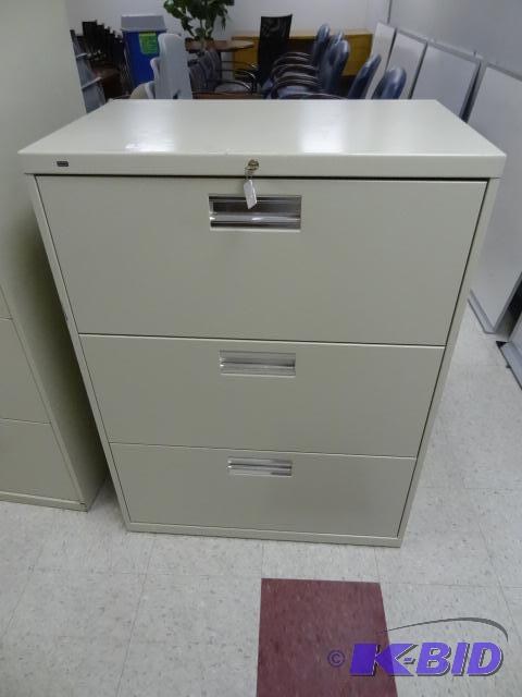 30&quot metal 3 drawer lateral file with key...