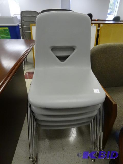 5 metal framed stack chairs...