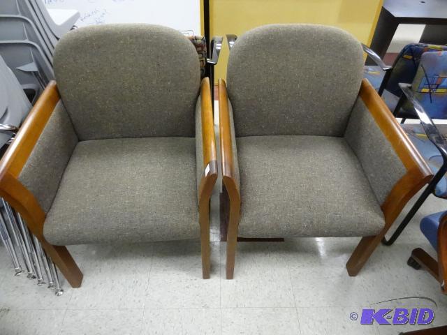 2 wood framed side chairs...