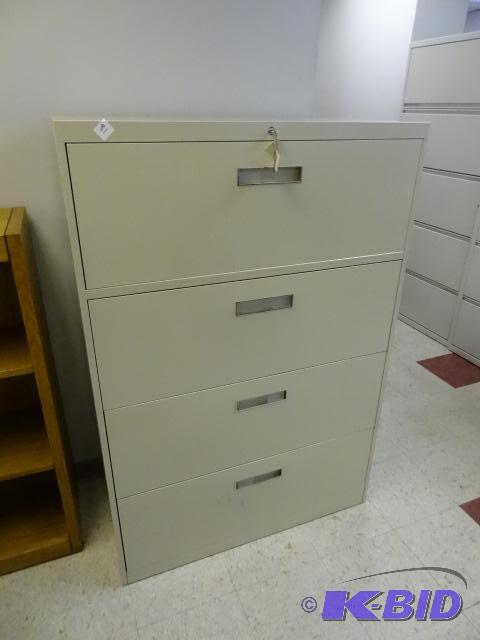 36&quot metal 4 drawer lateral file with key...
