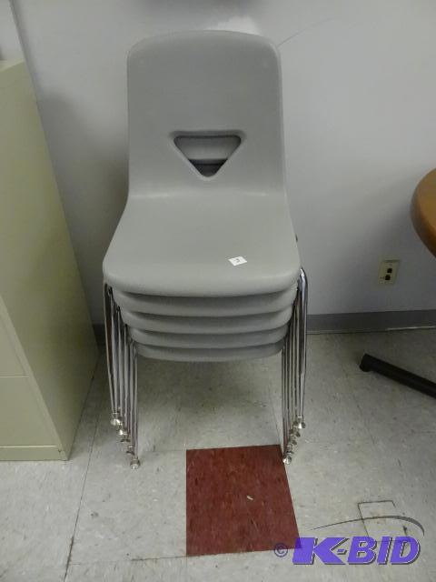 5 metal framed stack chairs...