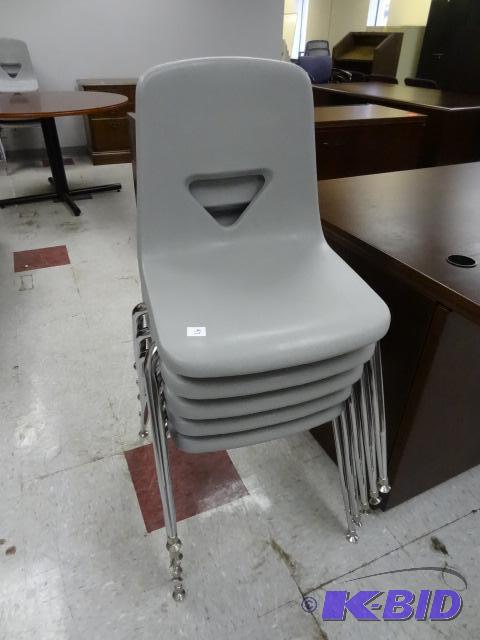 5 metal framed stack chairs...