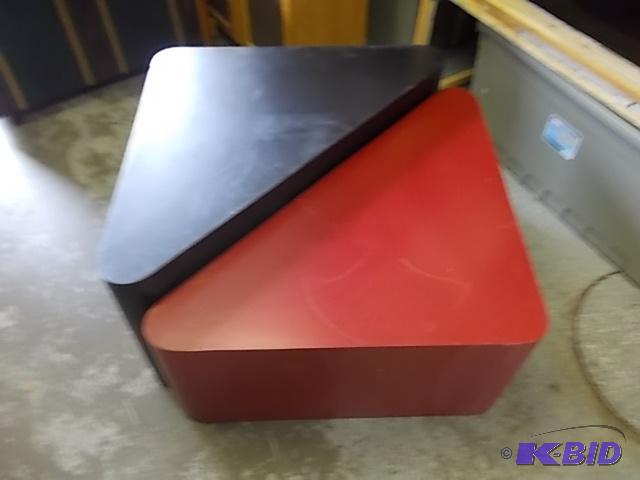 2-Piece Black &amp Red Bi-Level Table...
