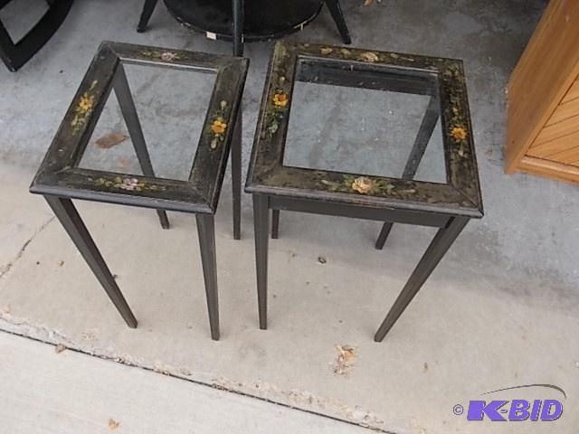 2-Small Glass Top Tables...