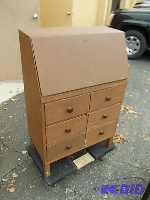 Drop Front Secretary Desk With 6-Drawers 28x1...