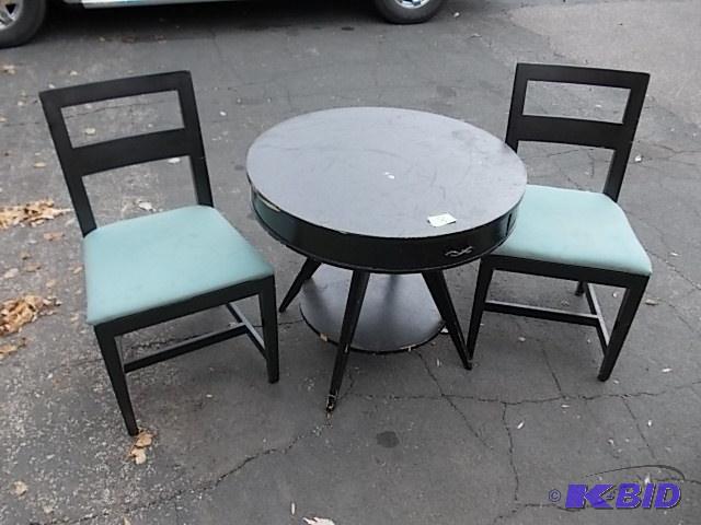 Round Black 30&quot Table With 1-Drawer 27&q...