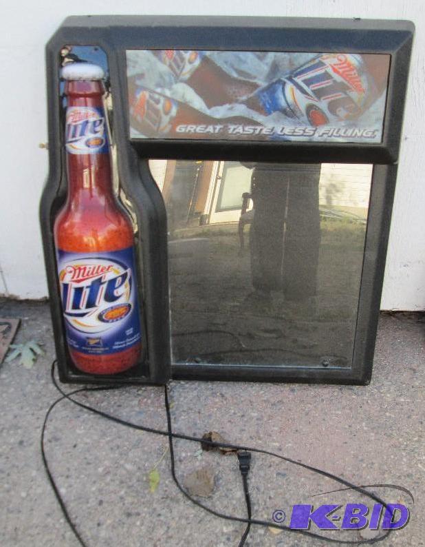 lot 101 image: Miller Lite lighted display sign - measures 2...