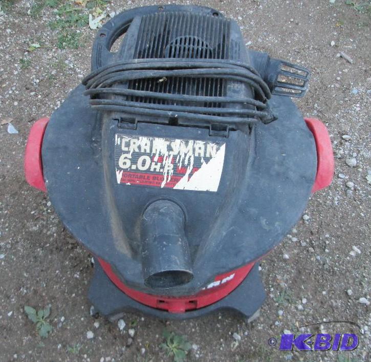 lot 118 image: Craftsman 6.0 horsepower shop vac 16 gallon...
