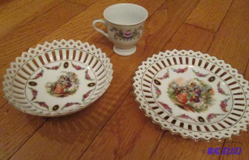 lot 146 image: 3 piece china set, tea cup plate with bowl st...