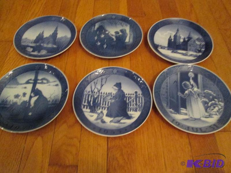 lot 148 image: set of blue decorative plates, kai lange roya...