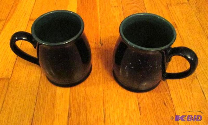lot 150 image: set of 2 coffee mugs dark blue with flex...