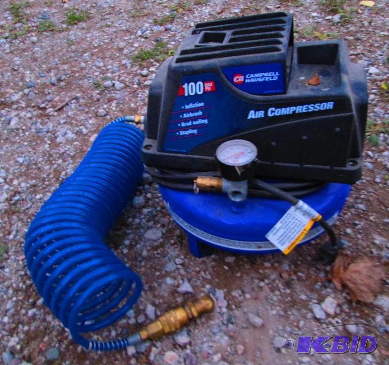 lot 410 image: Campell Hausfeld Air Compressor with Hose...