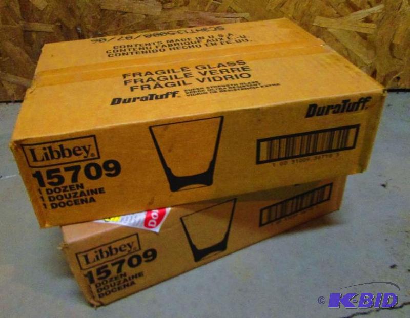 lot 422 image: 2 boxes of new Libbey 15709 rocks glasses...