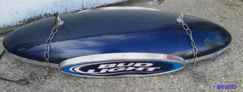 lot 52 image: Bud Light lamp, measures approx. 52 inches wi...
