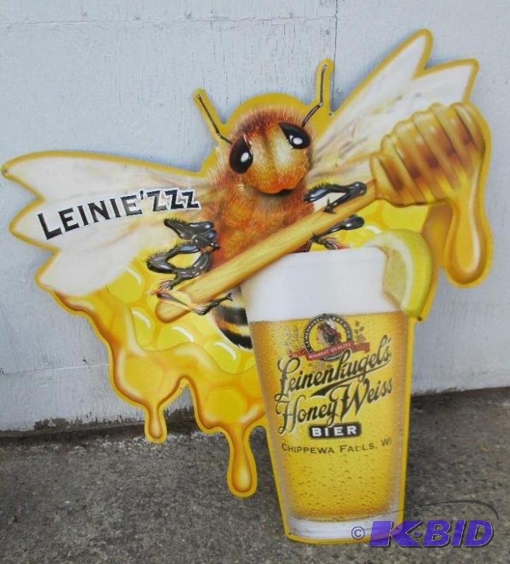 lot 63 image: Leiniezzz bee beer sign, metal raised letter...