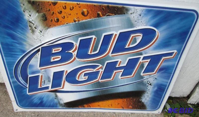 lot 65 image: Bud Light raised metal sign, 24 x 18 inches...