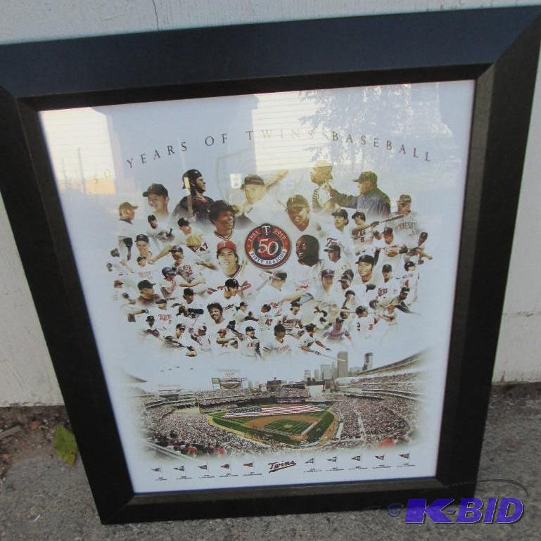 lot 89 image: Twins 50 years of baseball commemorative fram...