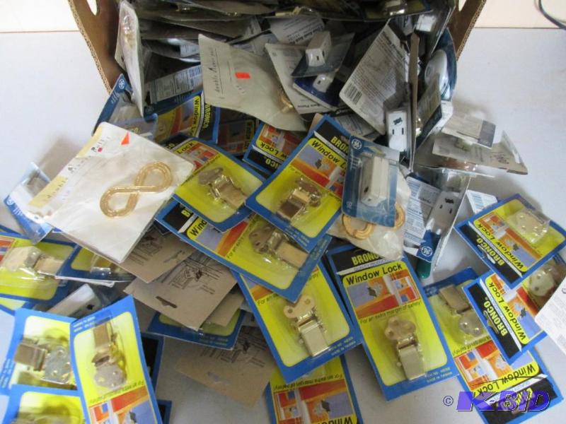 Assorted hardware lot, bumpers, hinges and mo...