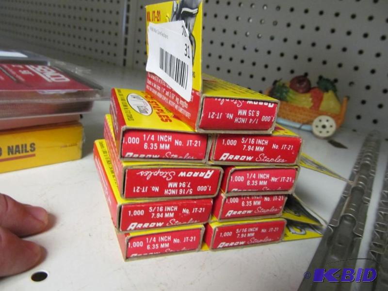 lot 31 image: Arrow JT-21 516 staples 9 Boxes of 1000  Relisted do to No Show