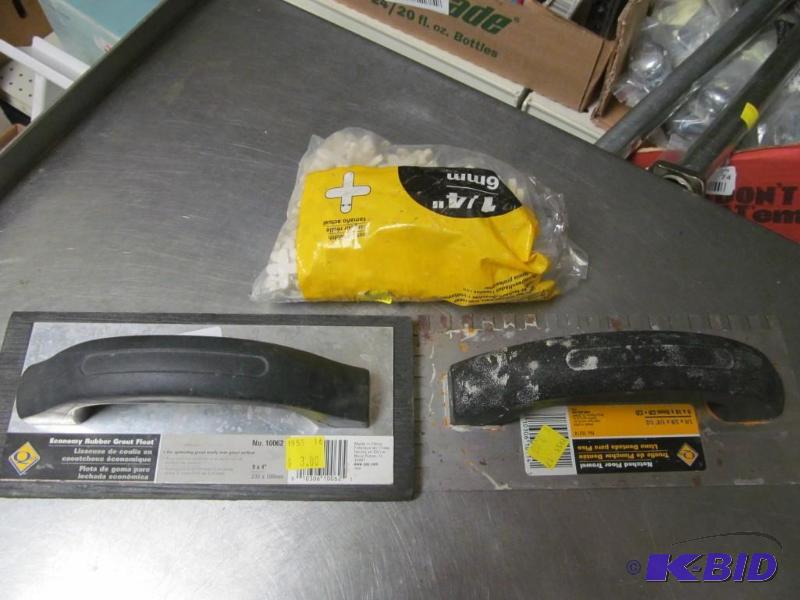 lot 36 image: Tile trowel float and spacers