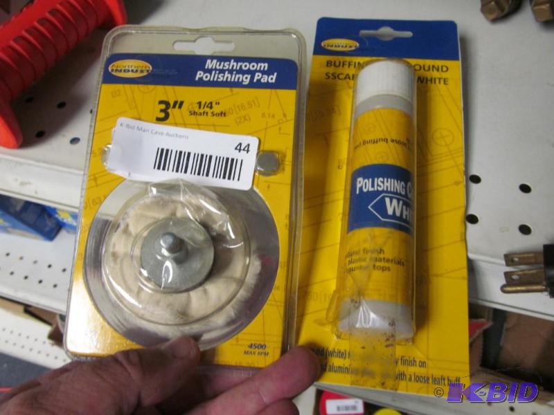 lot 44 image: Mushroom Polishing Pad and compound see pictures relisted do to no show