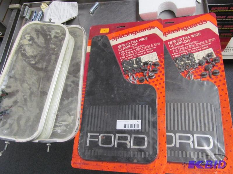 lot 51 image: Ford Truck Mud flaps 2 pair pair of large truck mirrors