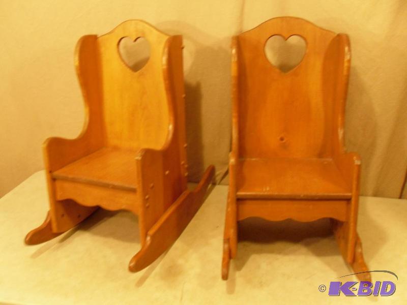 2 Small Kids Wooden Rocking Chairs. Have been...