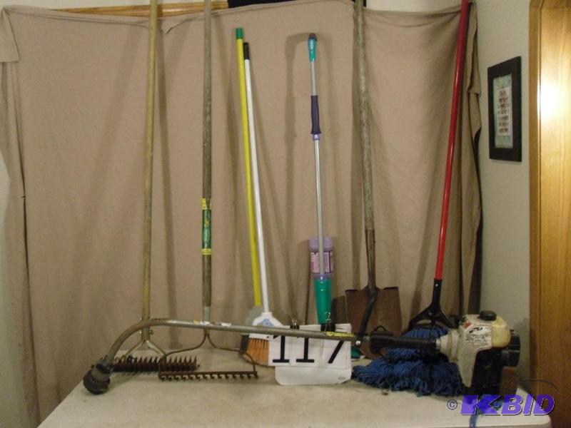 Lot of Long Handled Tools. Ryobi Weed Wacker&...