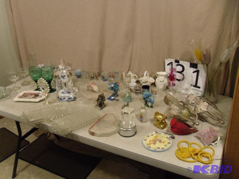 Lot of Assorted Household Items. Glass Vase w...
