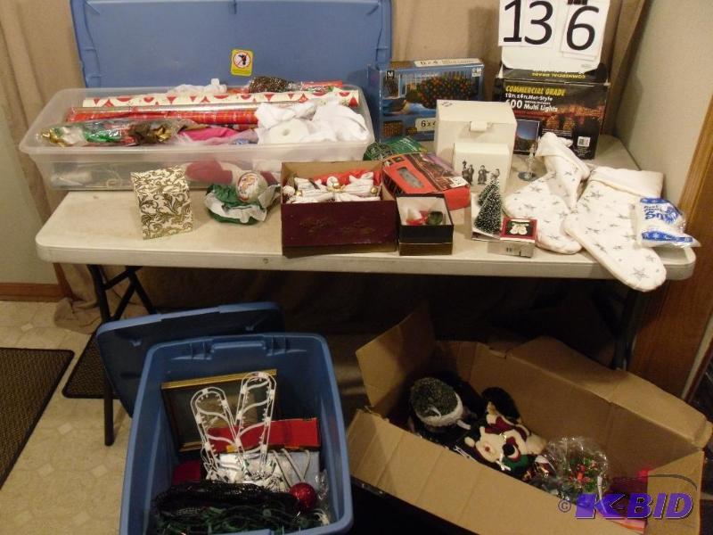 Lot of Christmas Items. Sterlite Container wi...