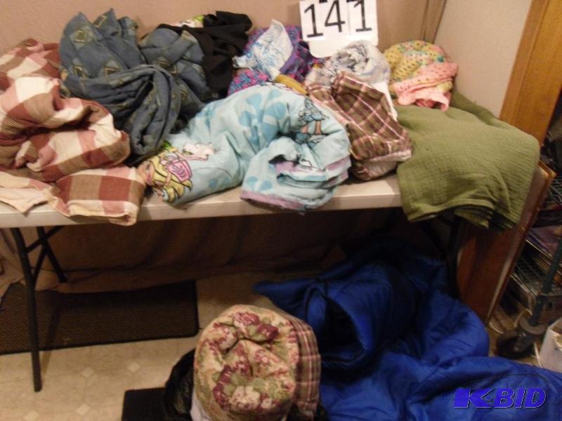 Lot of Assorted Linens. Blankets, Comforter, ...