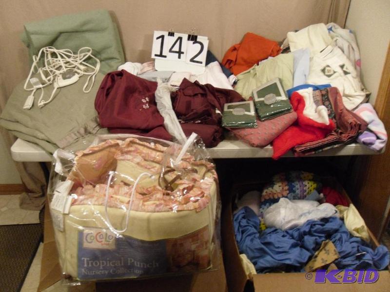 Lot of Assorted Linens. Comforter, Crib Bumpe...